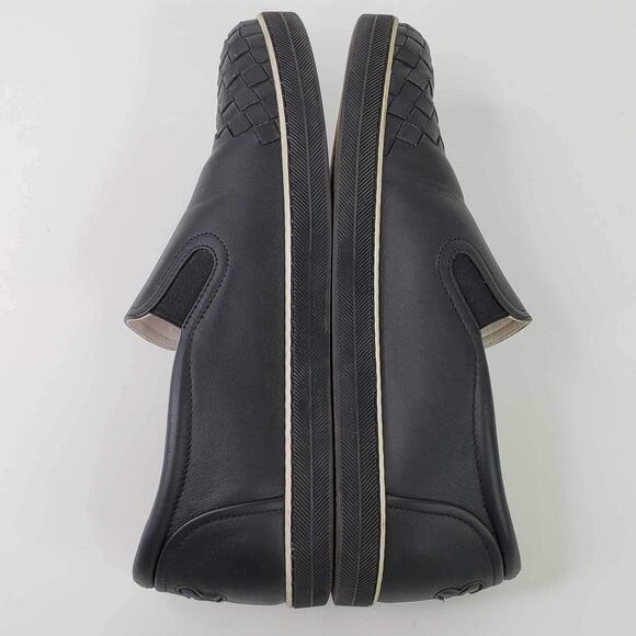 Bottega Veneta Slip On Shoes Black Leather Braided Low Top Men’s 39 US 9 - Picture 7 of 9